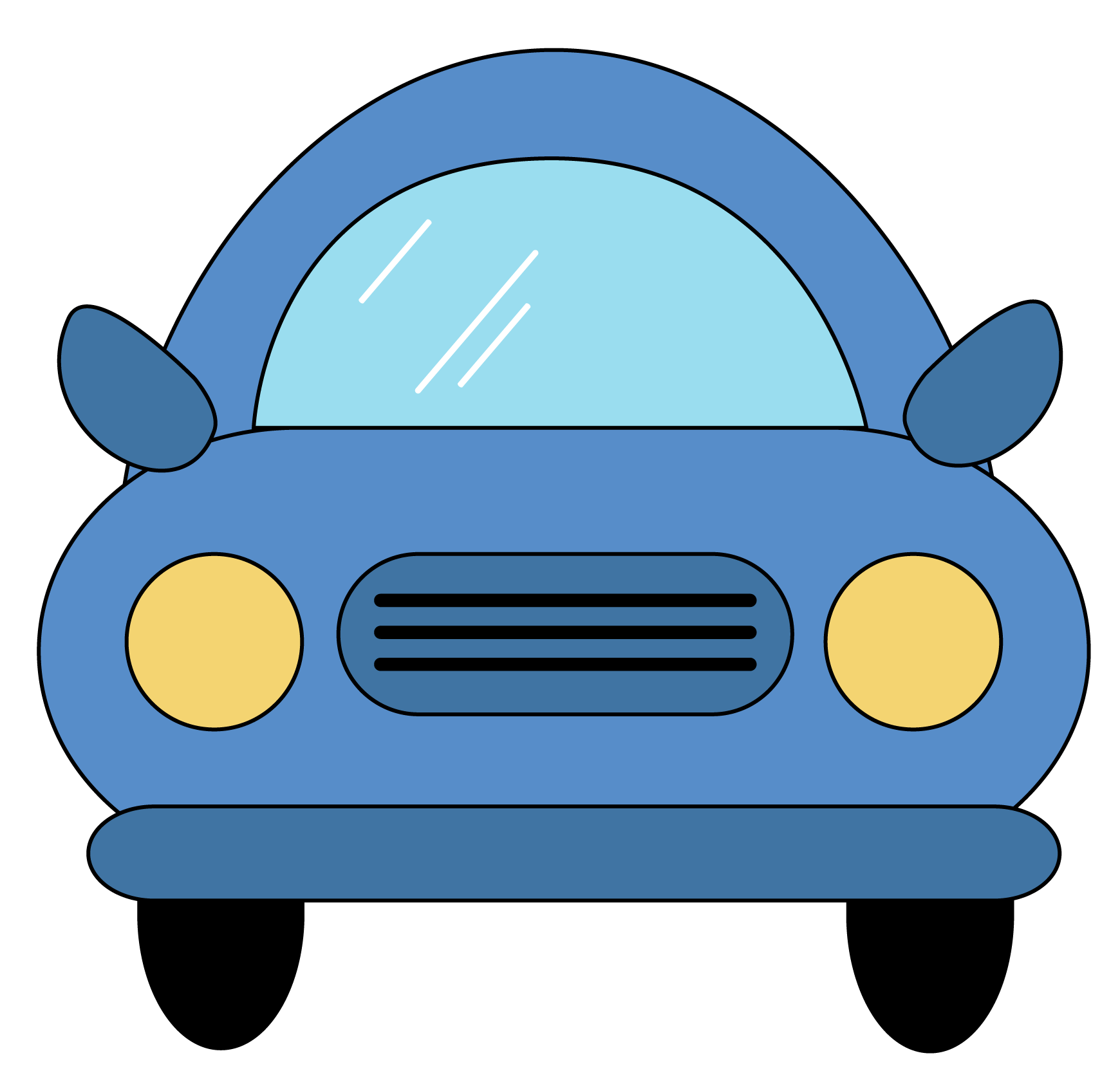 Clipart car from front view