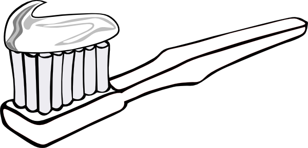 Toothbrush Black And White Clipart