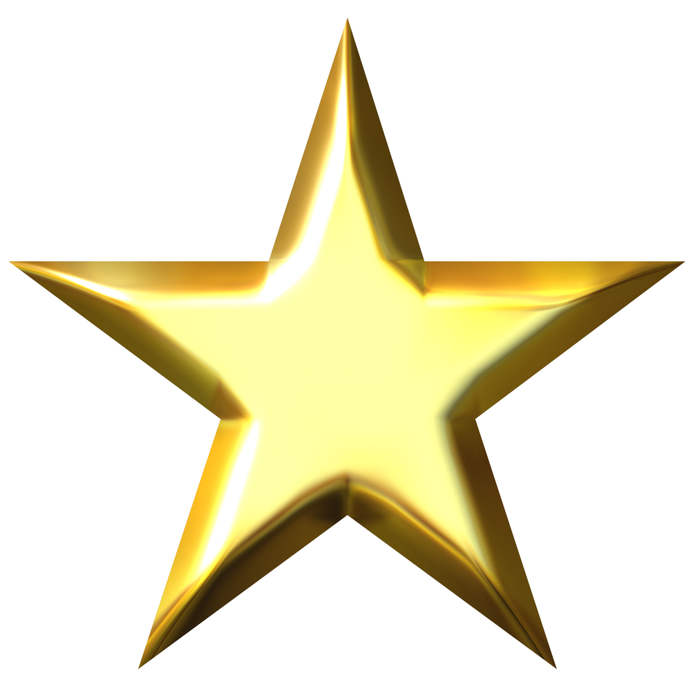Gold outline star award clipart png