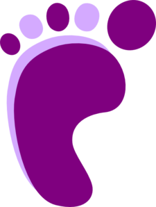 Purple Left Footprint Clip Art | High Quality Clip Art