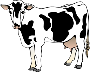 Cow with milk clipart