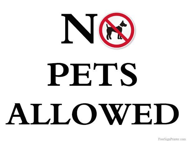 Free clipart no pets sign
