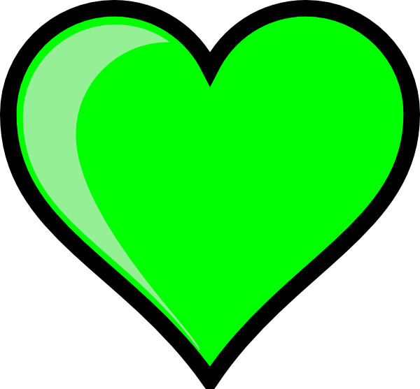 Lime green heart clip art