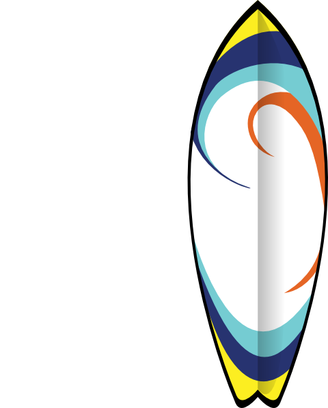 Cartoon Surfboard Clipart