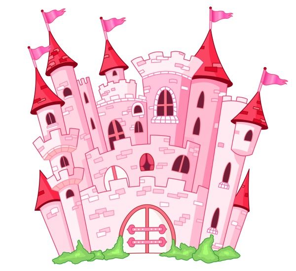 Pink fairy princess castle vector material - Vector Cartoon free ...