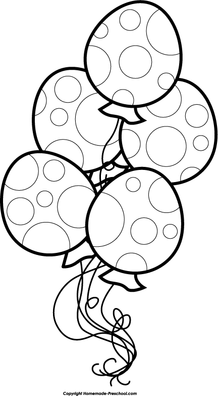Free black and white birthday clipart