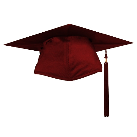Maroon graduation cap clipart