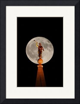 676 views Salt Lake Temple Angel Moroni in Full Moon Art Prints by Ken ...