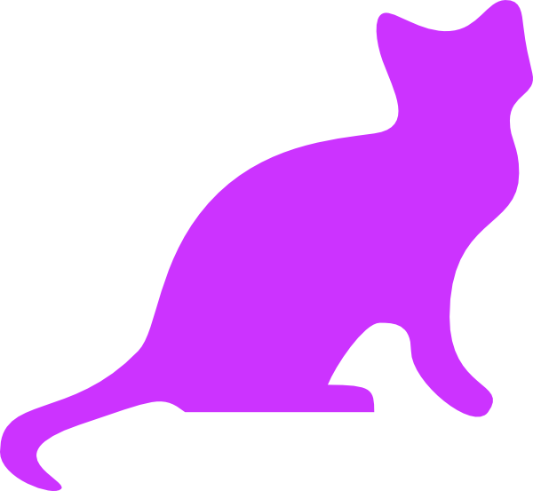 Purple Cat Silhouette - Small clip art - vector clip art online ...