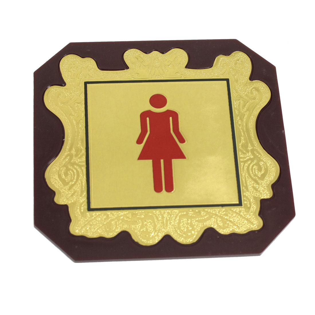 Red Lady Washroom Toilet Notice Sign Instruction Board Brown