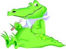 Cartoon Character Anthropotic Alligator Dancing Crocodile