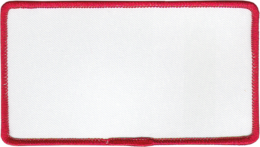 3.5inch Rectangle R2 Red Border Blank Uniform Embroidered Patch Sew On
