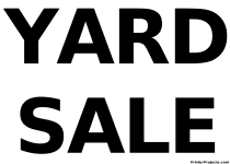 Printable Signs: "Yard Sale"