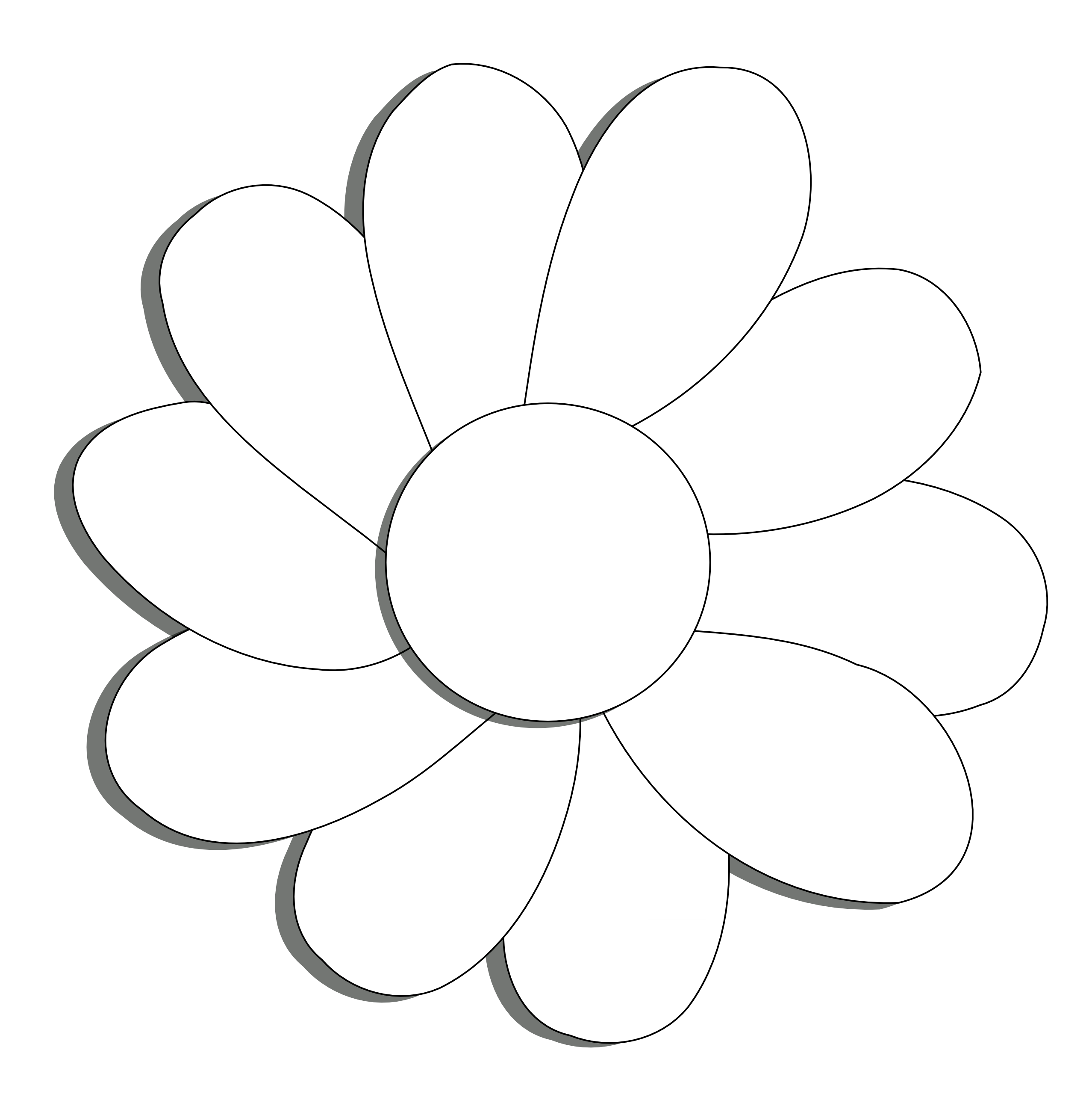 daisy flower 6 black white line art drawing scalable vector ...