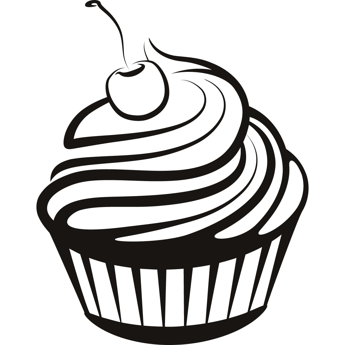 free black and white cupcake clipart - photo #6