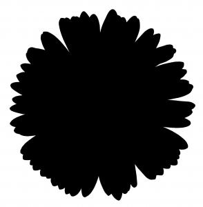 black outline of a flower