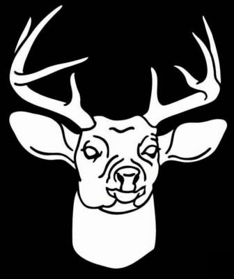 Deer Head Facing Decal - Custom Wall Graphics