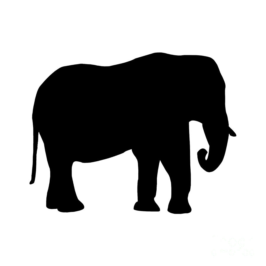 clipart black and white elephant - photo #26