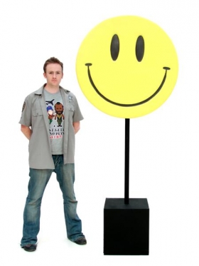 90's Themed Props for Party Event Theming Hire: Giant Smiley Face Prop