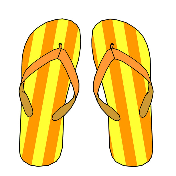 Orange & Yellow Stripe Flip Flops Free Stock Photo - Public Domain ...