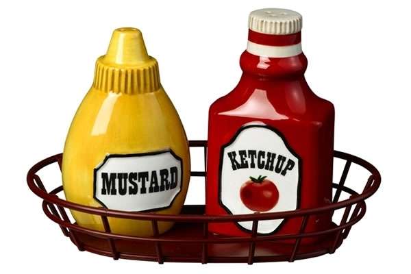 Condiment-Shaped Seasonings - Ketchup and Mustard Salt and Pepper ...