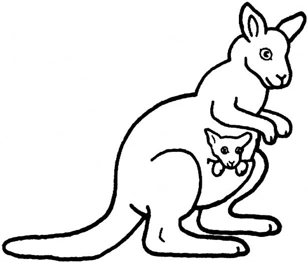 kangaroo outline clip art - photo #36