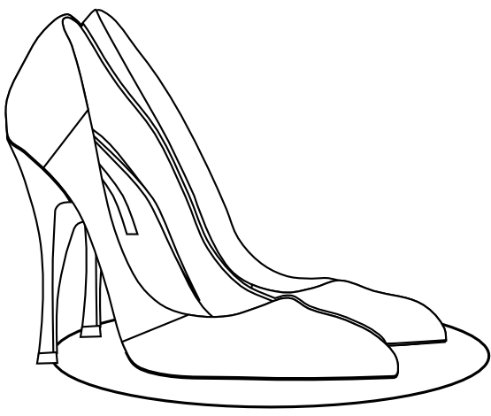 Clip Art: clothes high heels pumps black white ...