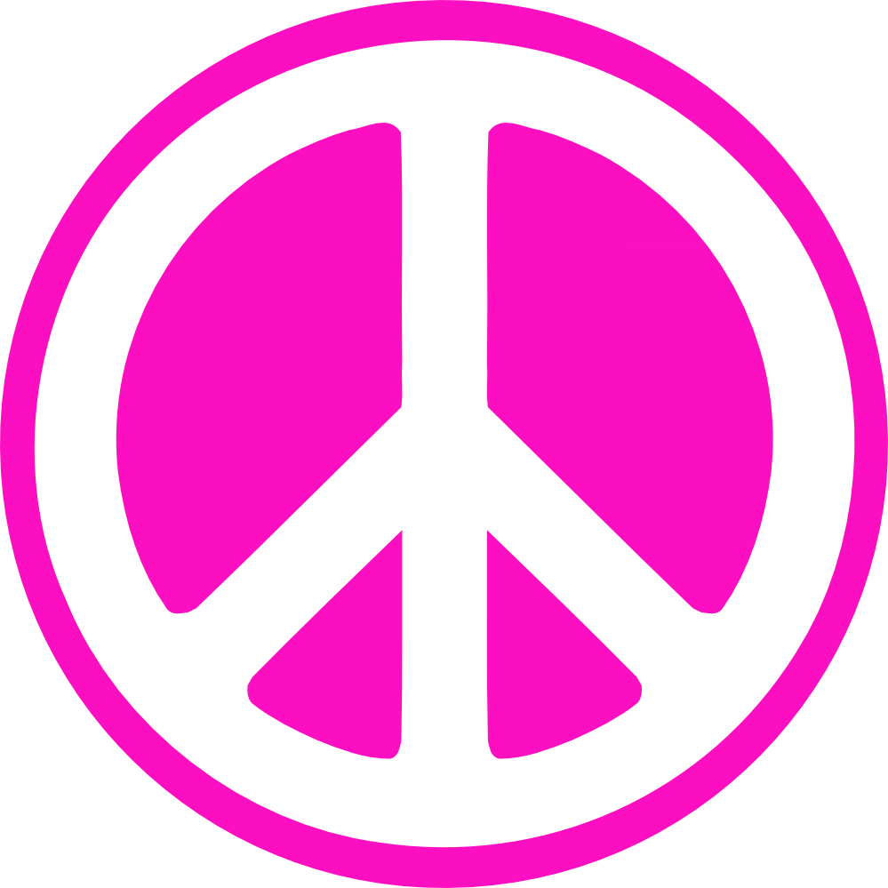 Hippy Groovy Peace Symbol Sticker Shocking Pink dingle peacesymbol ...