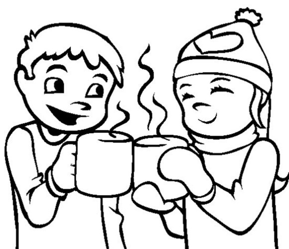 Hot Chocolate Coloring Page : Printable Coloring Pages Christmas ...
