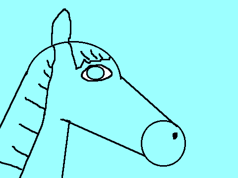Horse head outline on Scratch