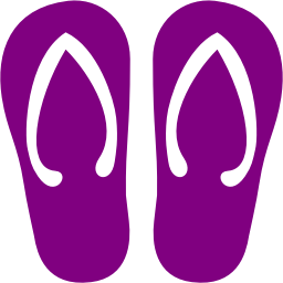 Purple flip flop icon - Free purple clothes icons
