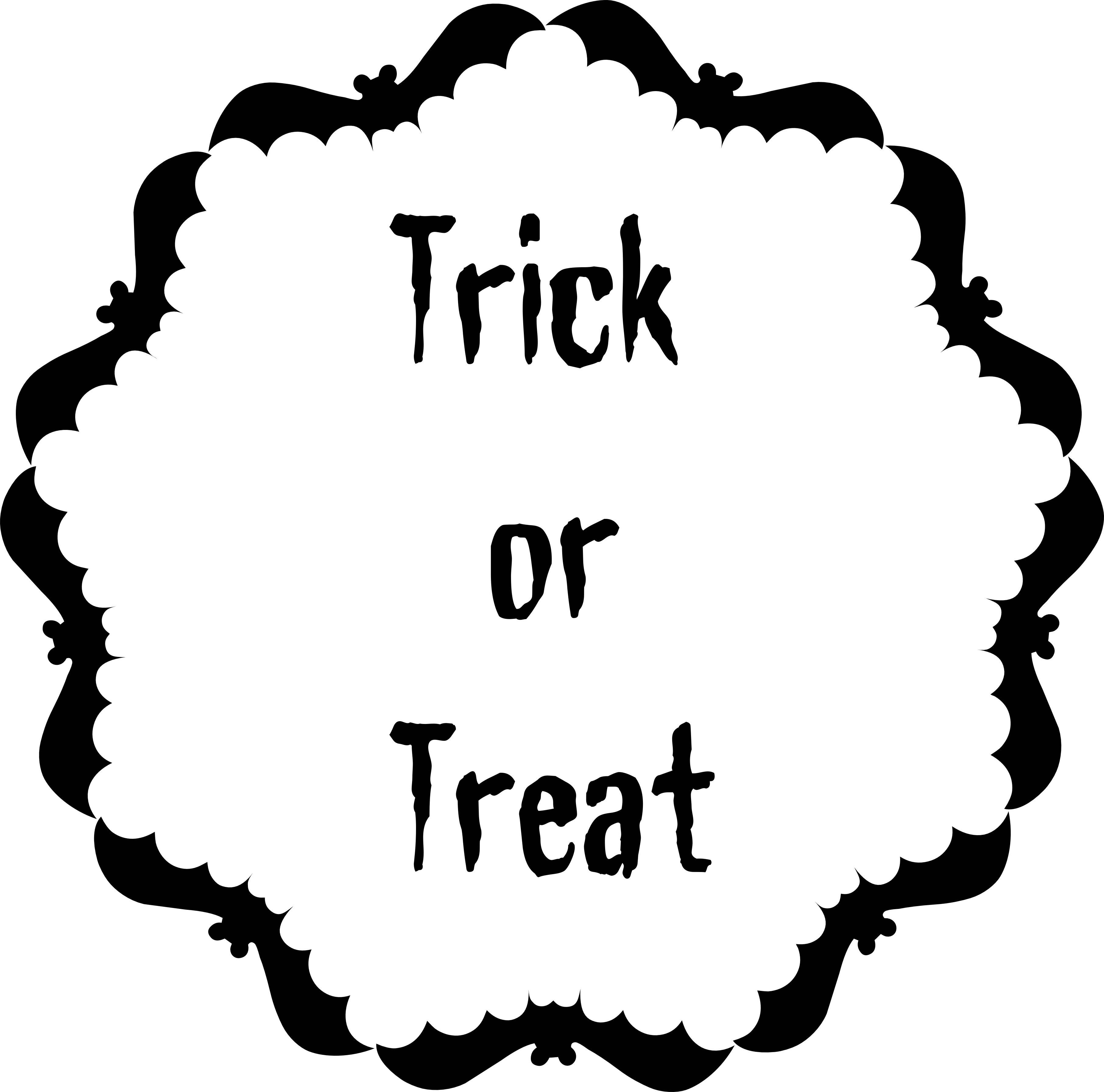 Printable Halloween Trick or Treat Text and Frames