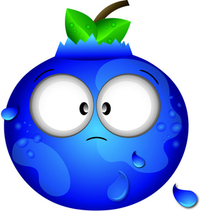 Blueberry Clipart Image - Animated Blueberry with Crossed Eyes
