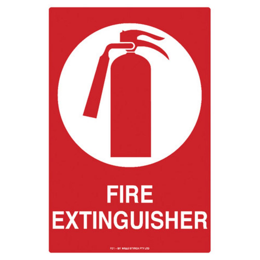 Mills Display Fire Extinguisher Sign 225 x 300mm | Officeworks