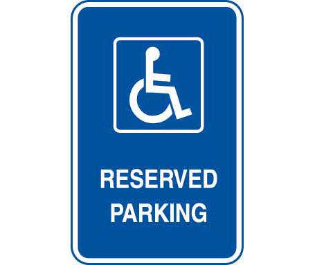 Ada Parking Sign - Reserved Parking (Handicapped Symbol ...