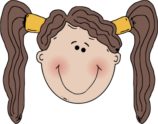 Clipart of a girl with brown hair