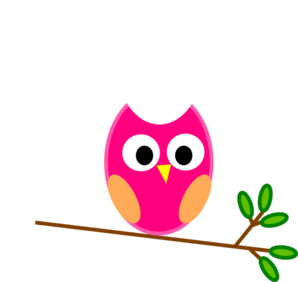 Pink baby owl clipart