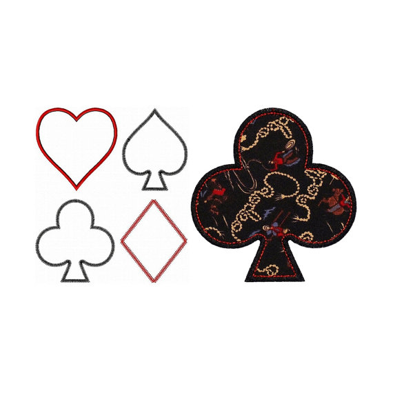 Playing Card Symbols Appliques Machine by BigDreamsEmbroidery