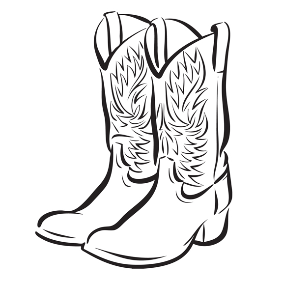 660 views Best Photos of Cowboy Boot Outline Clip Art - Cowboy Boot Coloring ...