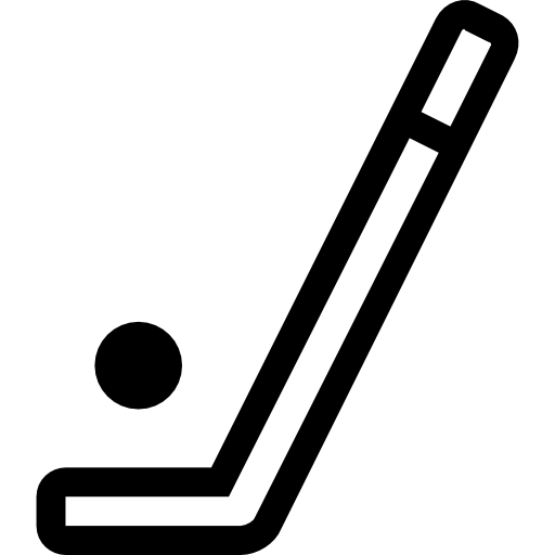 Hockey stick and ball sportive symbol - Free sports icons