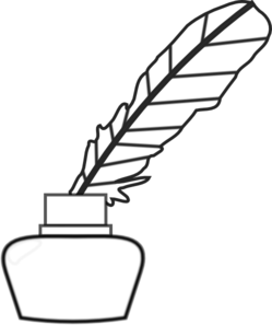 Clipart feather pen and inkwell