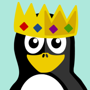 penguin as a king wearing a crown - vector Clip Art