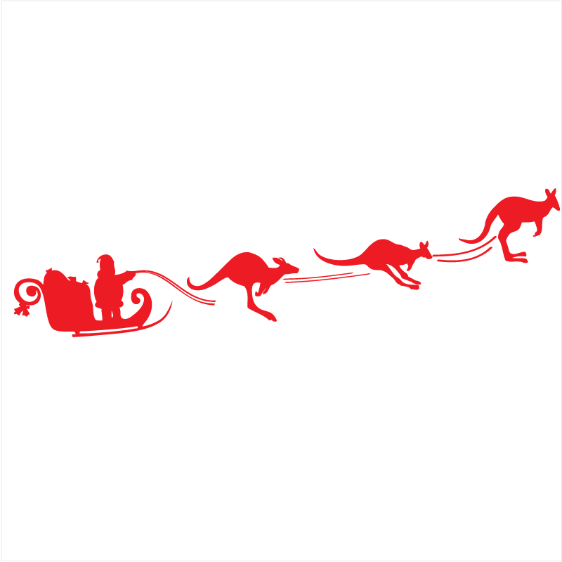Santa Sleigh with Kangaroos | Cool Art Vinyl