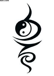 Tribal Yin Yang Temporary Tattoo Stencil | Tattoobite.com