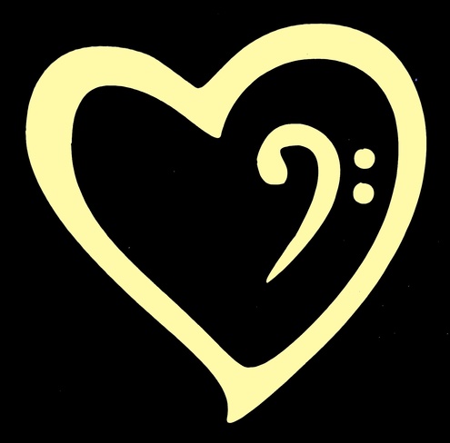 Musical Note Clef in Heart Stencil | Manai Body Art Glitter ...