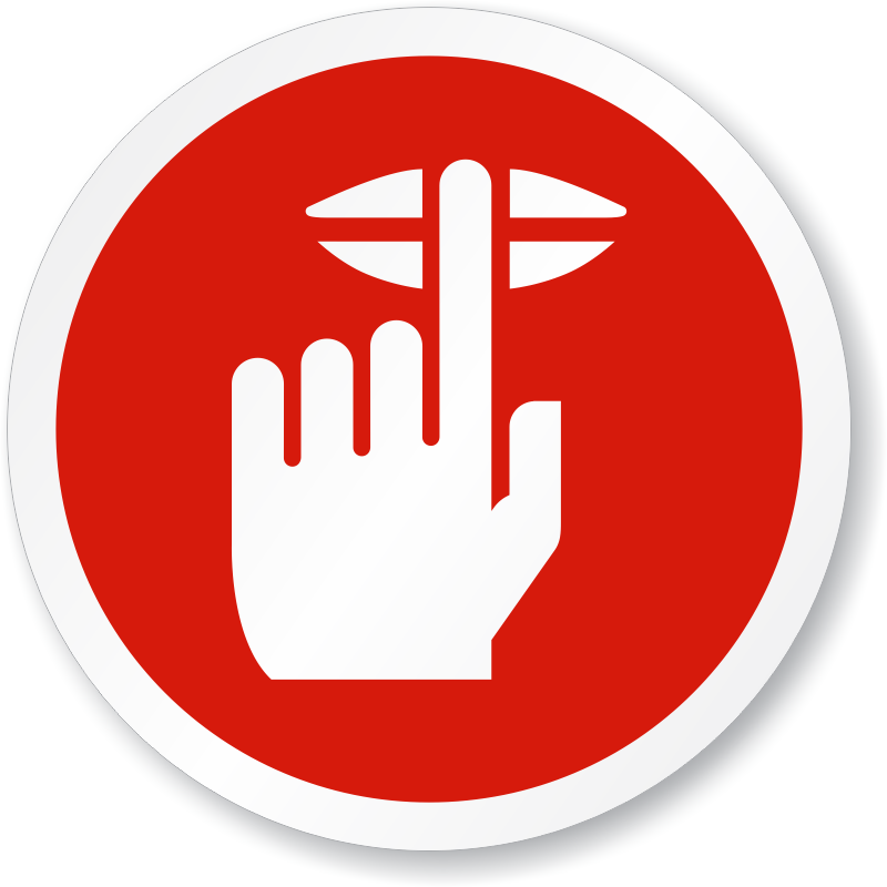 Quiet Please Finger On Lips Symbol ISO Sign, SKU: IS-1247 ...