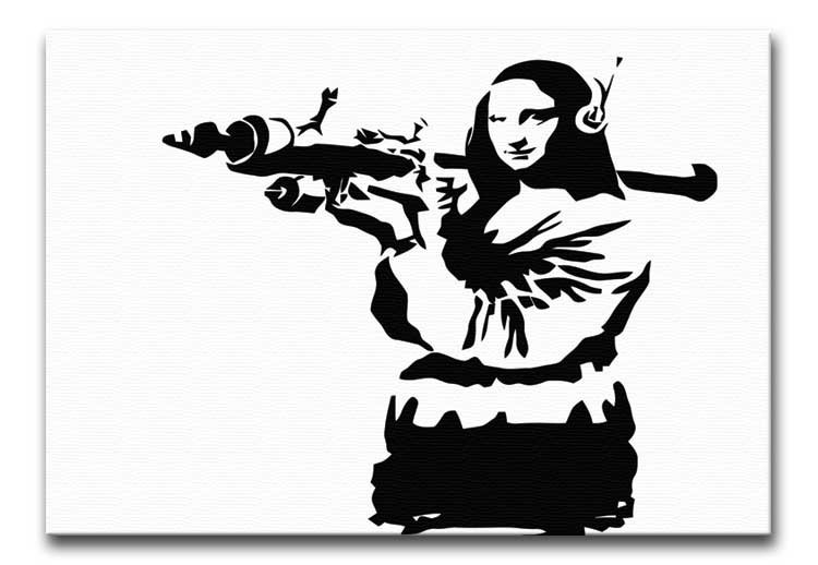 Banksy Mona Lisa Rocket Launcher Canvas Print | They'll Love Wall Art