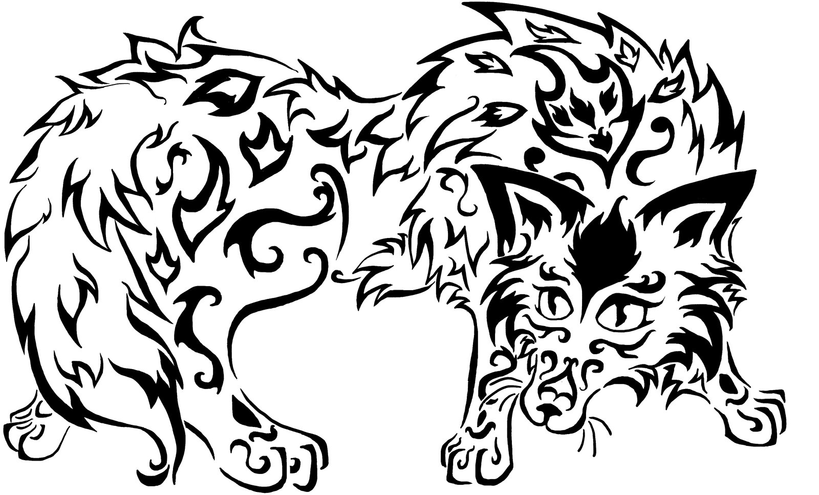 1,561 views Black And White Wolf Tattoo By Kittlingirl On Deviantart - Free ...