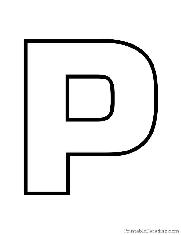Printable Letter P Outline - Print Bubble Letter P