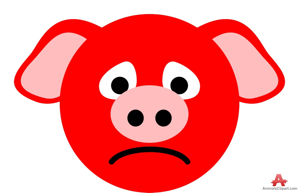 Red pig clipart